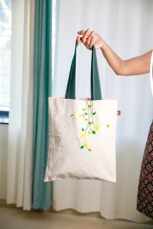 RBTote 20 - Yellow flower embroidery